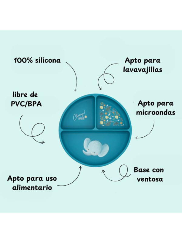 Plato de silicona Elefante SASSI