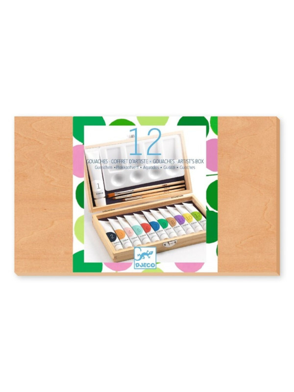  Colores Caja de 12 tubos de témpera DJECO