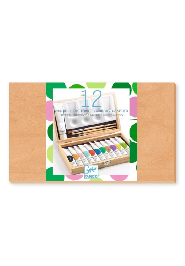  Colores Caja de 12 tubos de témpera DJECO