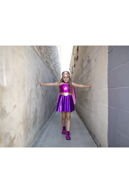 VESTIDO DE SUPERHEROINA CON ESTRELLA TALLA 5-6 GREAT PRETENDERS