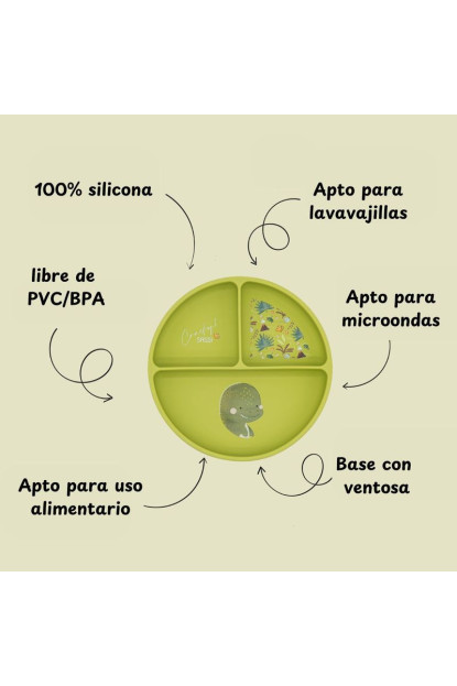 Plato de silicona Dinosaurio SASSI