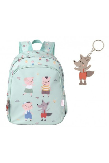 Mochila Mediana The Three Little Pigs + Llavero