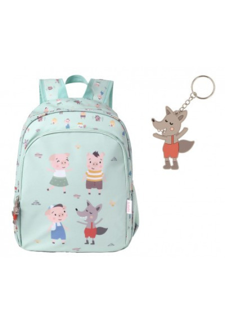 Mochila Mediana The Three Little Pigs + Llavero