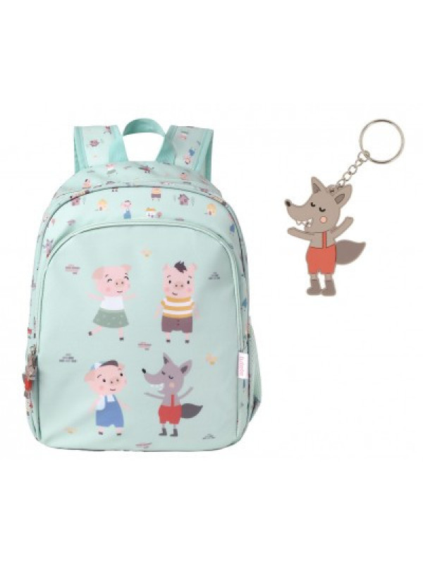 Mochila Mediana The Three Little Pigs + Llavero