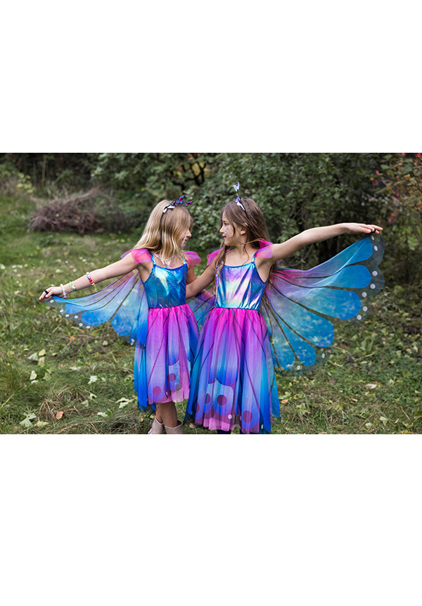 VESTIDO MARIPOSA AZUL MORADO TALLA 3-4 años GREAT PRETENDERS