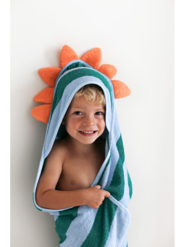 Toalla con capucha 100% algodón – 75 x 75 cm Dino Lagoon QUUT