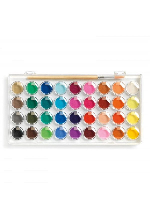 Colores 36 pinturas aguadas DJECO