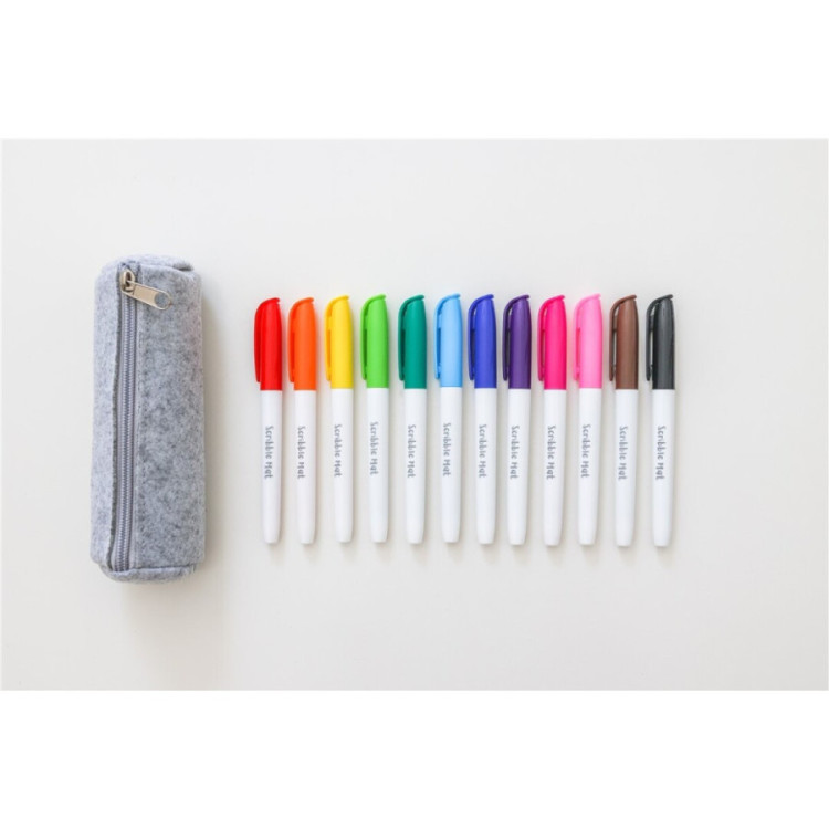 Estuche con 12 rotuladores Scribble