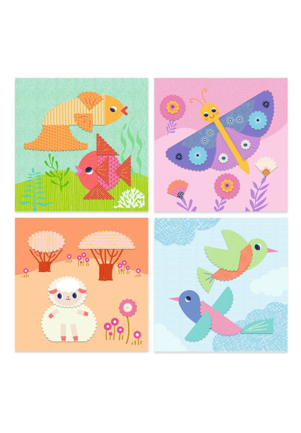 Collage Recortar con bordes decorativos DJECO