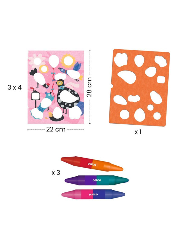 Dibujos para colorear Birdie & Co DJECO