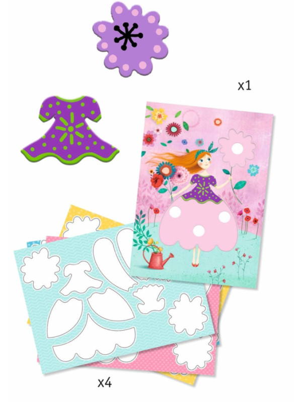 Dibujos para colorear Los hermosos vestidos de Marie DJECO