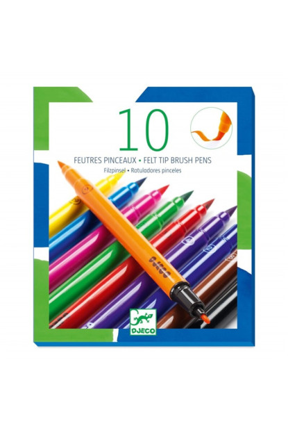 10 Rotuladores pincel clásico DJECO