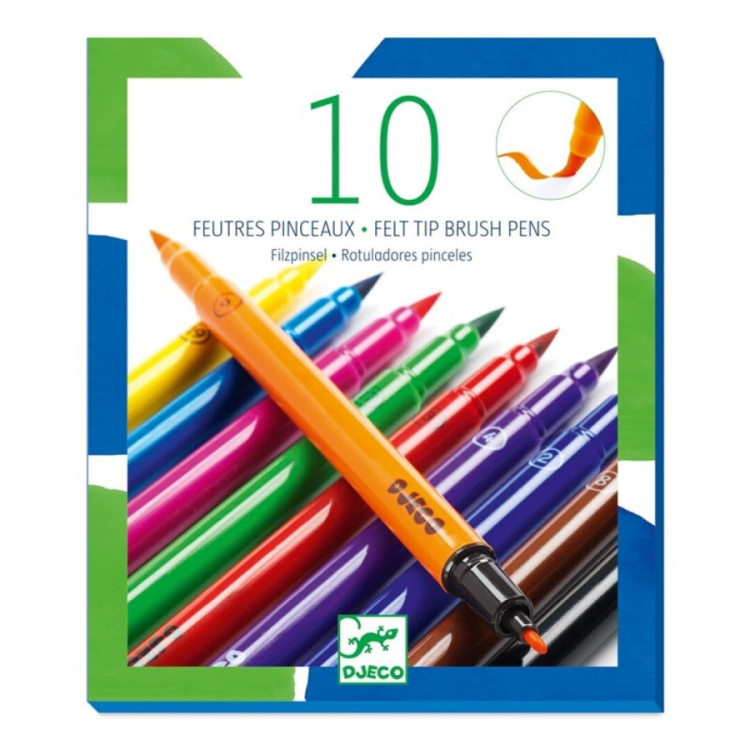 10 Rotuladores pincel clásico DJECO