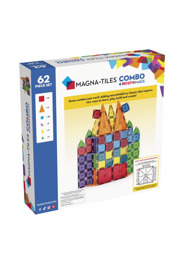 MAGNA-TILES  62pc. COMBO + microMAGS