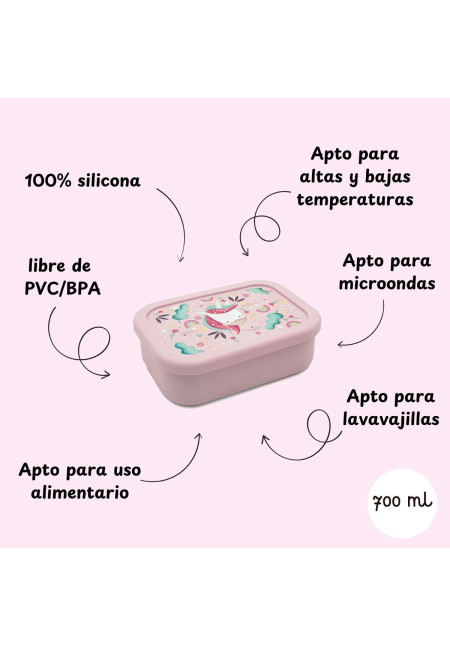 Caja almuerzo de silicona Unicornio SASSI
