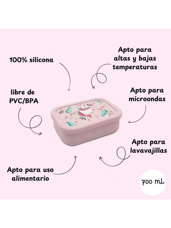 Caja almuerzo de silicona Unicornio SASSI