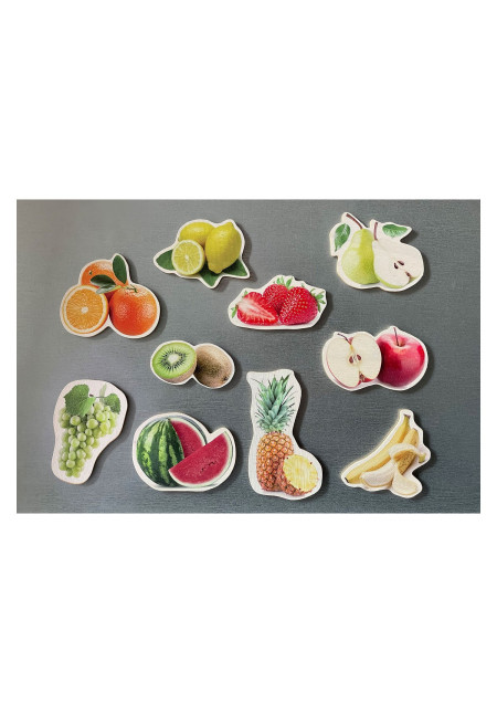 Piezas Magnéticas de Bambú de las Frutas NOWORDBOOKS