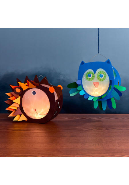Set Creativo - Farolillos de Papel Búho y Erizo HABA