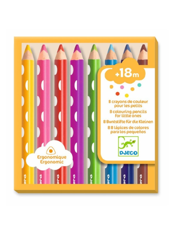 Colores para peques 8 lápices de colores DJECO