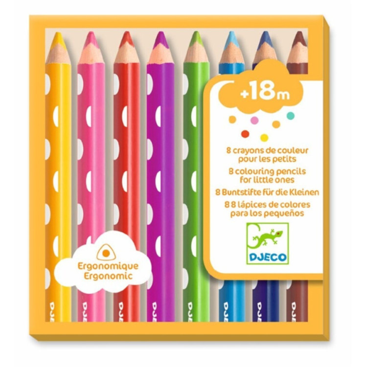 Colores para peques 8 lápices de colores DJECO