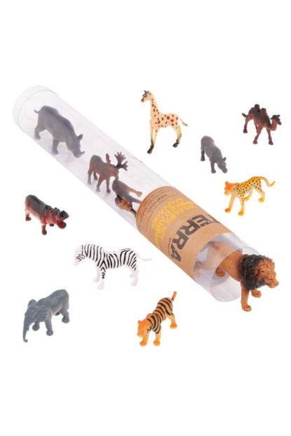 Terra Tubo de 12 animales salvajes 4-8 cm