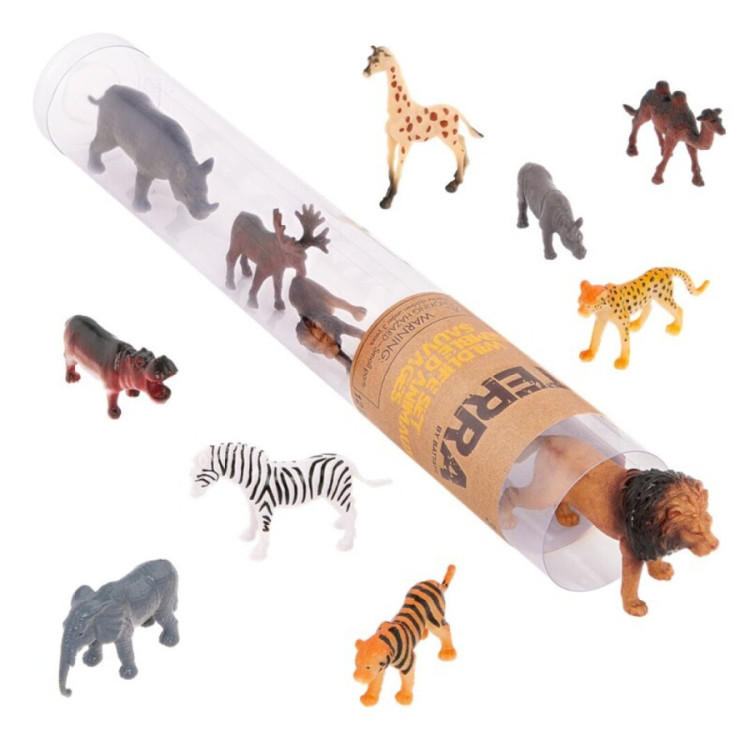 Terra Tubo de 12 animales salvajes 4-8 cm