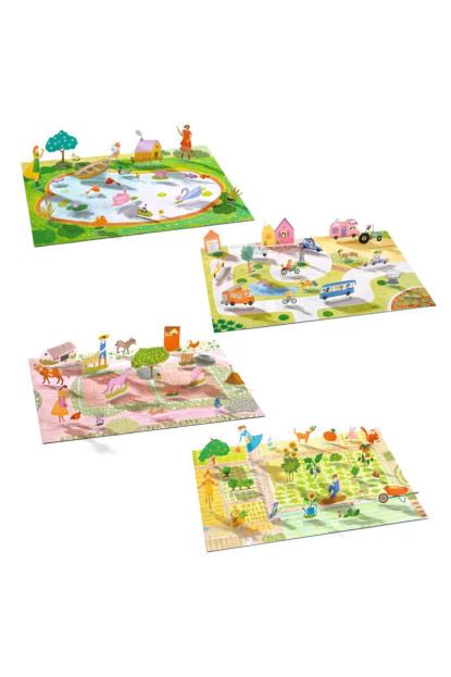 Pegatinas reposicionables Granja DJECO