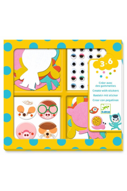 Crear con 1000 pegatinas Me gustan los animales DJECO