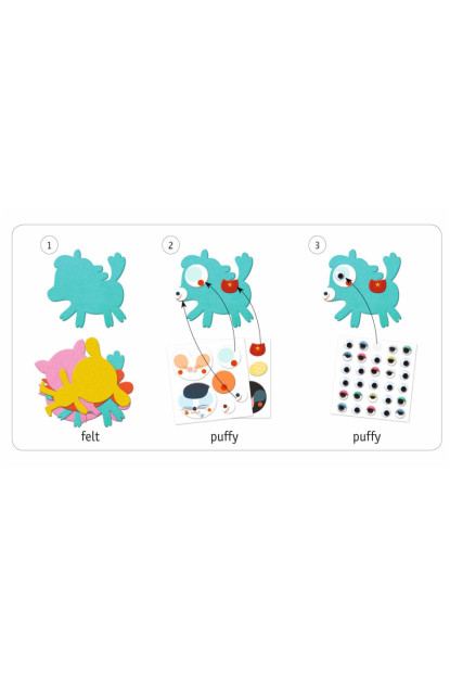 Crear con 1000 pegatinas Me gustan los animales DJECO