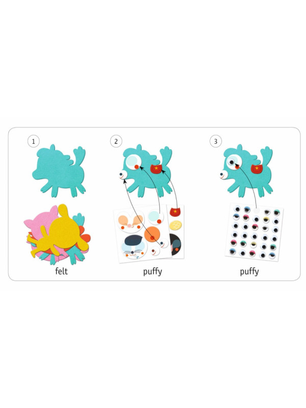 Crear con 1000 pegatinas Me gustan los animales DJECO