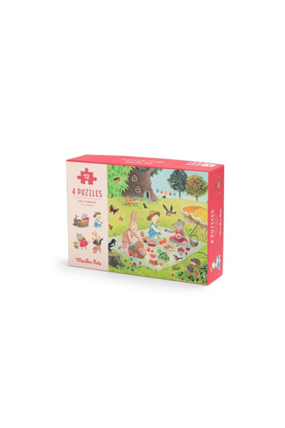 4 mini puzzles Las Estaciones MOULIN ROTY