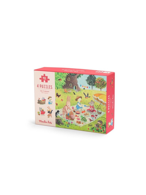 4 mini puzzles Las Estaciones MOULIN ROTY