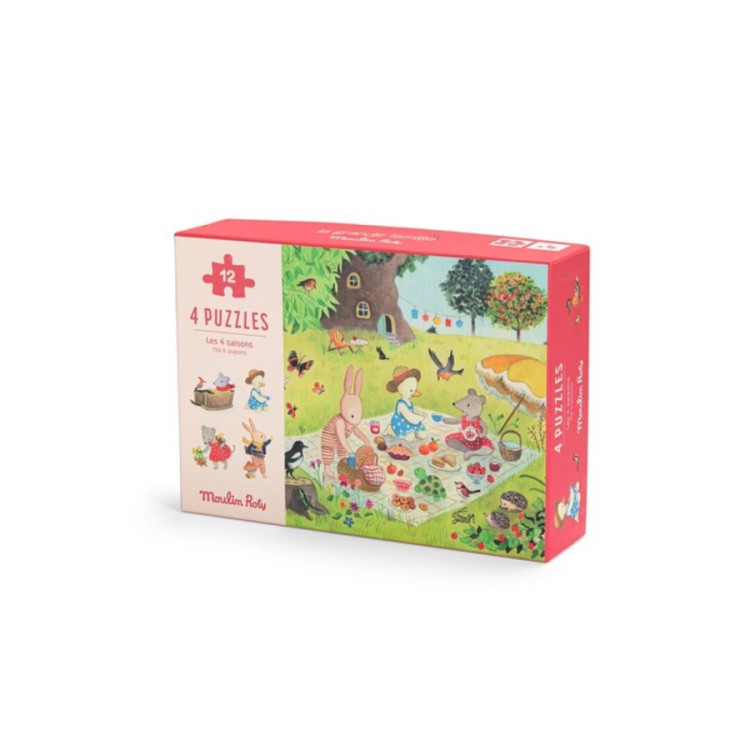 4 mini puzzles Las Estaciones MOULIN ROTY