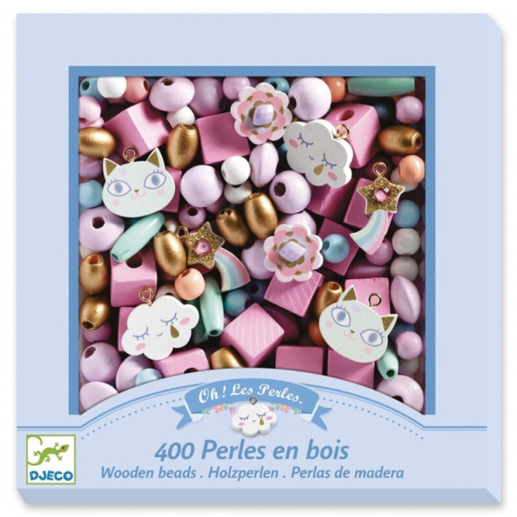  Perlas de madera Arcoíris DJECO