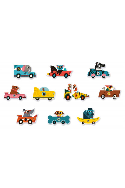 Educativos Puzzle dúo Coches de carreras