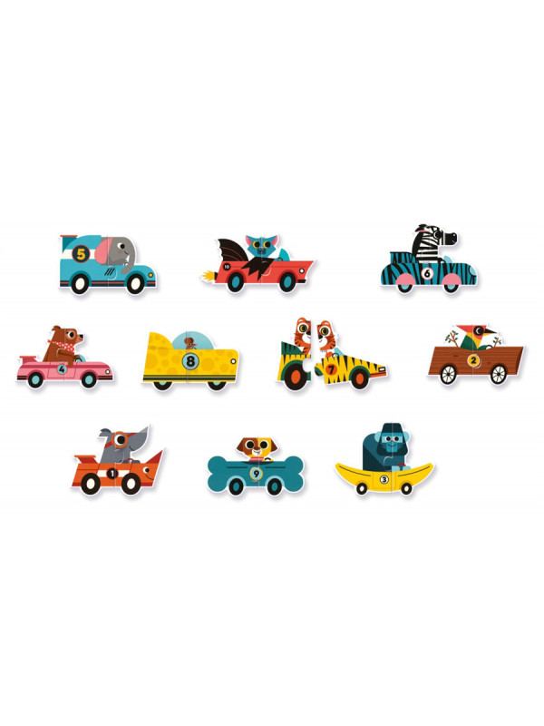 Educativos Puzzle dúo Coches de carreras
