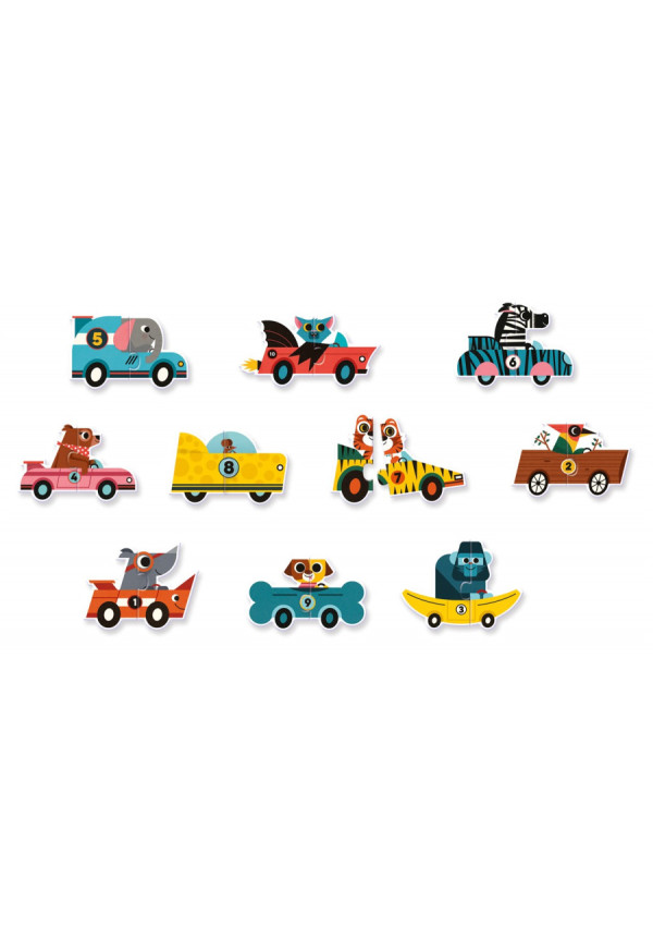 Educativos Puzzle dúo Coches de carreras