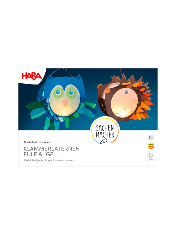 Set Creativo - Farolillos de Papel Búho y Erizo HABA Set Creativo - Farolillos de Papel Búho y Erizo HABA