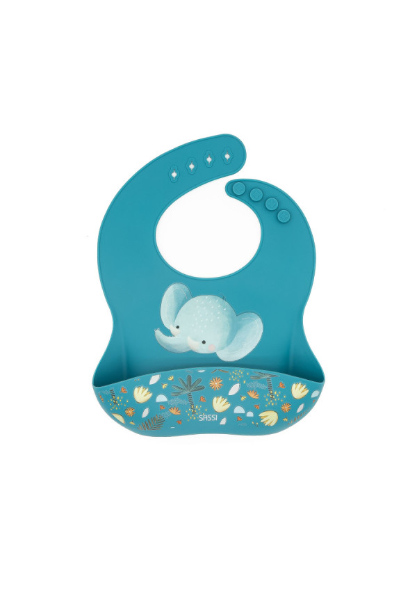 Babero de silicona Elefante SASSI