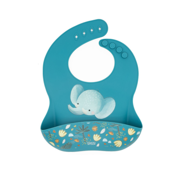 Babero de silicona Elefante SASSI
