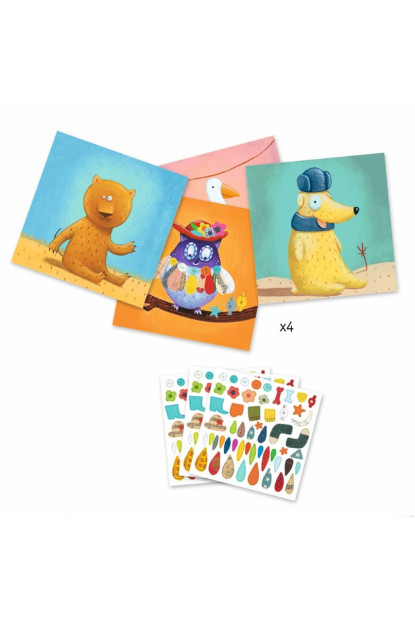 Crear con pegatinas Animales  DJECO