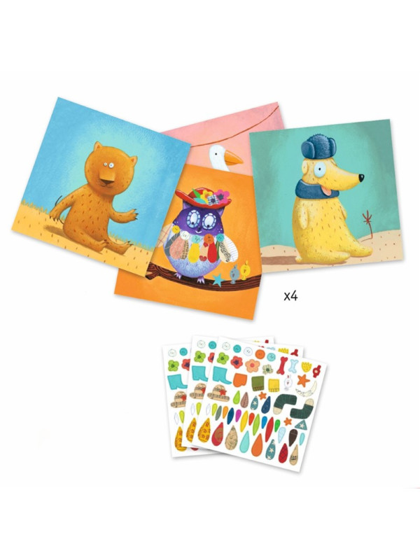 Crear con pegatinas Animales  DJECO