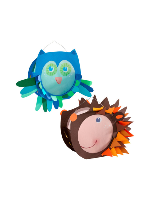 Set Creativo - Farolillos de Papel Búho y Erizo HABA Set Creativo - Farolillos de Papel Búho y Erizo HABA