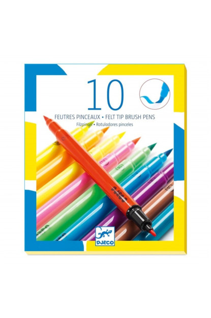 Colores 10 rotuladores pincel pop DJECO