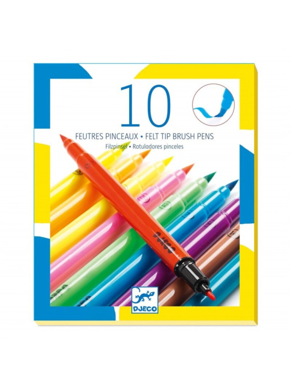 Colores 10 rotuladores pincel pop DJECO