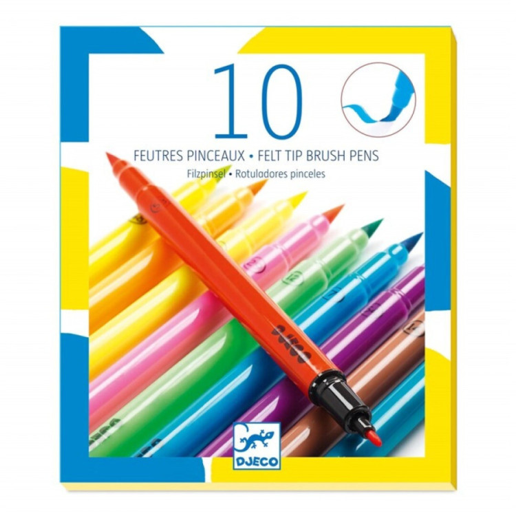 Colores 10 rotuladores pincel pop DJECO