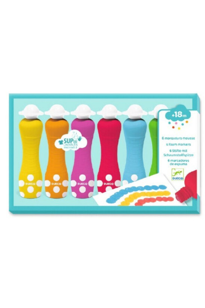 Colores para peques 6 marcadores de espuma DJECO