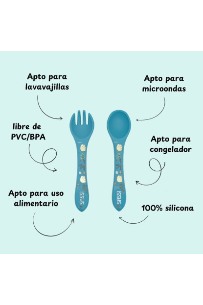 Cubiertos de silicona Elefante SASSI