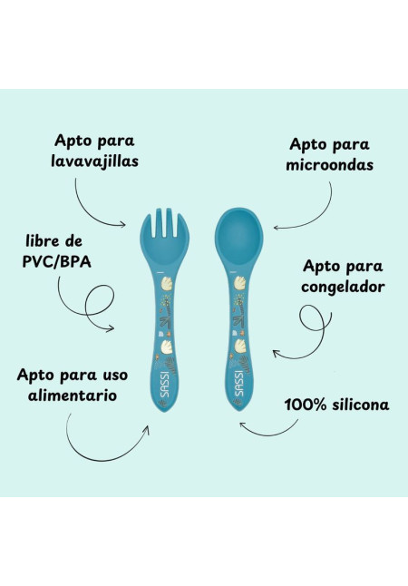 Cubiertos de silicona Elefante SASSI