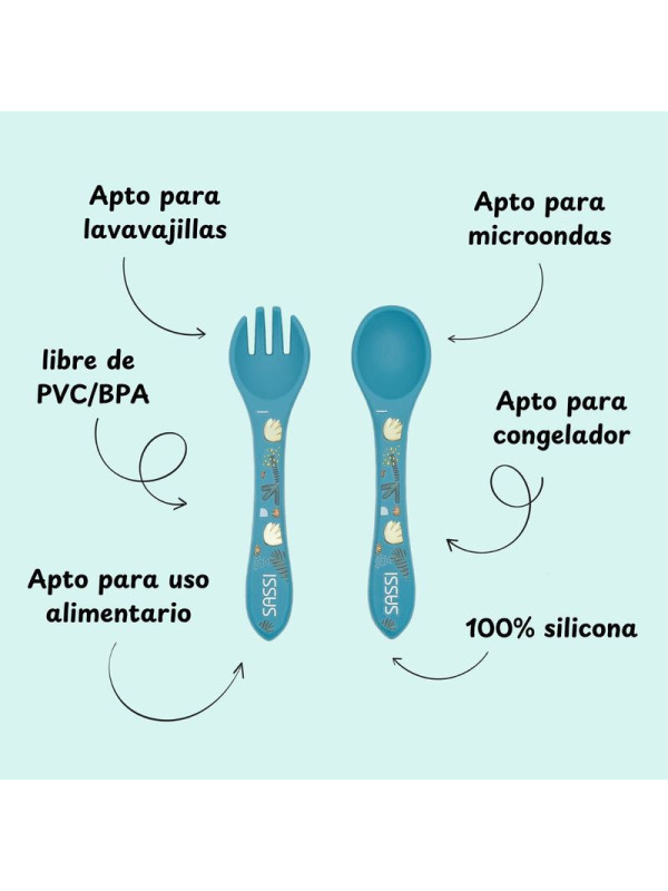 Cubiertos de silicona Elefante SASSI